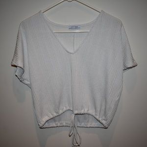 Zara White Tie up Crop